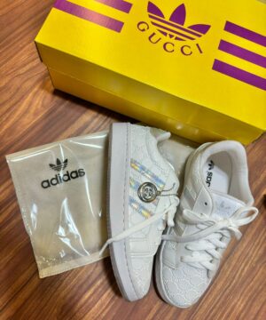 Tenis Adidas X Gucci Branco Prateado Feminino Premium 5
