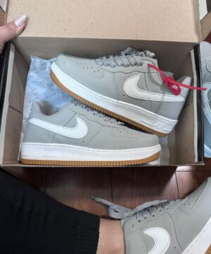 Tenis Nike Air Force Cinza Branco Feminino Premium 2