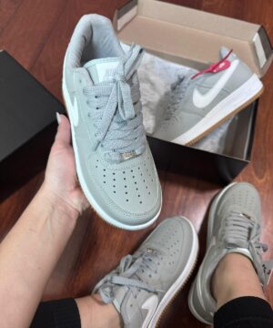 Tenis Nike Air Force Cinza Branco Feminino Premium 3