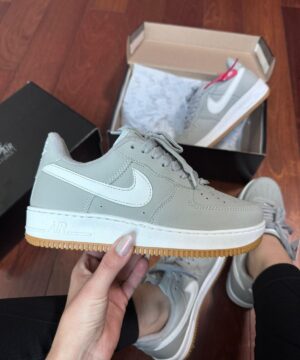 Tênis Nike Air Force Cinza Branco Feminino Premium