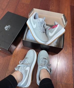 Tenis Nike Air Force Cinza Branco Feminino Premium 5