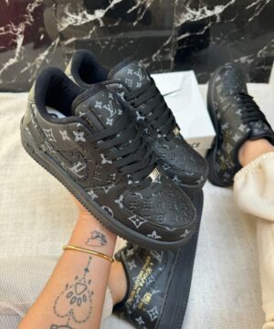 Tenis Nike Air Force Louis Vuitton Preto Grade Fechada 2 scaled