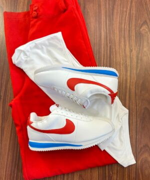 Tenis Nike Cortez Branco Vermelho Feminino Premium 1