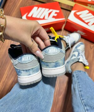 Tenis Nike Dunk Low Branco Jeans Feminino Premium 3