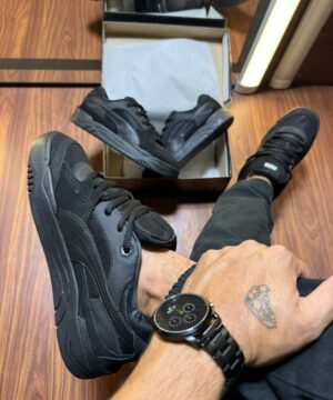 Tenis Puma 180 Couro Preto Masculino Premium 1