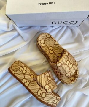 Tamanco Gucci Plataforma Confort Amarelo Feminino Premium 1