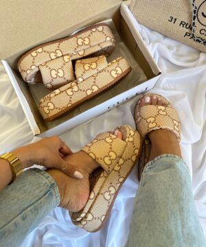 Tamanco Gucci Plataforma Confort Amarelo Feminino Premium 2