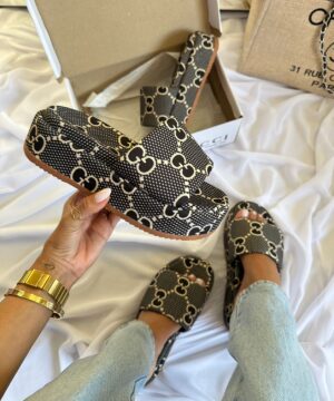 Tamanco Gucci Plataforma Confort Preto Feminino Premium 4