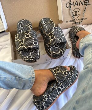 Tamanco Gucci Plataforma Confort Preto Feminino Premium 7