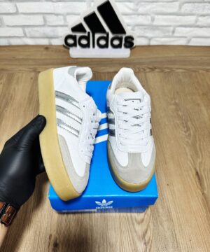 Tenis Adidas Samba Plataforma Branco Prateado Feminino Premium 2 scaled