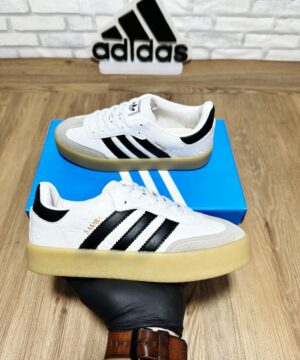 Tênis Adidas Samba Plataforma Branco Preto Feminino Premium