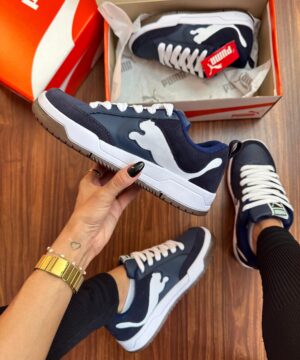 Tenis Puma Baixo Basic Azul Feminino 1 scaled