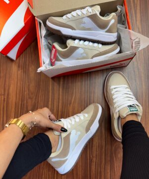 Tenis Puma Baixo Basic Beje Feminino 1 scaled