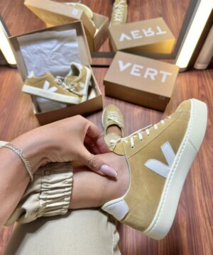 Tenis Vert Cadarco Camurca Areia Branco Premium 2