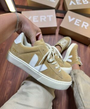 Tenis Vert Cadarco Camurca Areia Branco Premium 4