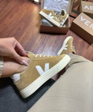 Tenis Vert Cadarco Camurca Areia Branco Premium 5