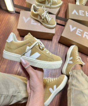 Tenis Vert Cadarco Camurca Areia Branco Premium 8