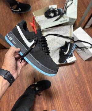 Tenis Nike Air Force Preto Azul Masculino Premium 3