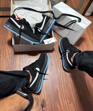 Tenis Nike Air Force Preto Azul Masculino Premium 4