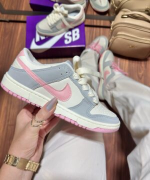 Tenis Nike Dunk Low Pro Cinza Rosa Feminino Premium 1