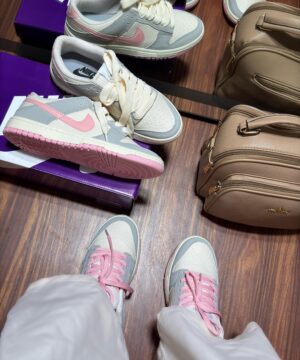 Tenis Nike Dunk Low Pro Cinza Rosa Feminino Premium 2