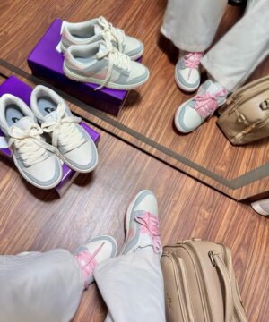 Tenis Nike Dunk Low Pro Cinza Rosa Feminino Premium 5