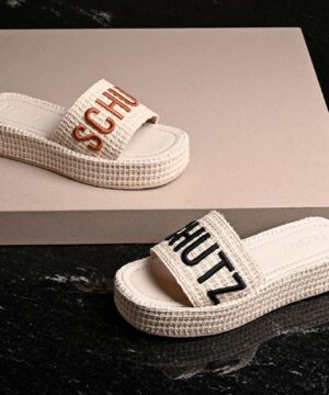 Sandalia Schutz Feminina Plataforma Rendado 1