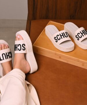 Sandalia Schutz Feminina Plataforma Rendado 2