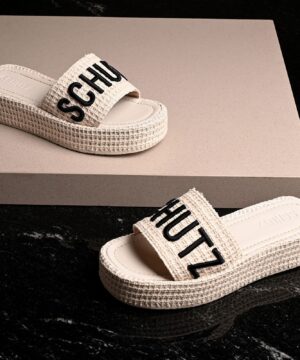 Sandalia Schutz Feminina Plataforma Rendado 3