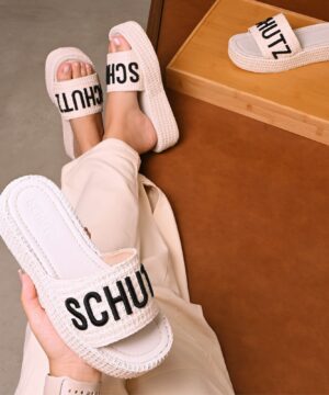 Sandalia Schutz Feminina Plataforma Rendado 4