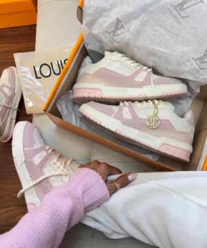 Tenis Louis Vuitton Skate Luxo Branco Rosa Feminino Premium 2