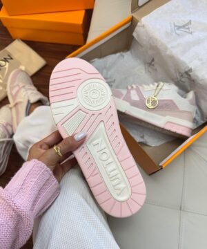 Tenis Louis Vuitton Skate Luxo Branco Rosa Feminino Premium 4