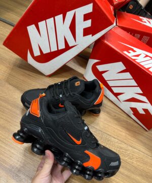 Tênis Nike 12 Molas TL Preto Laranja Masculino Premium