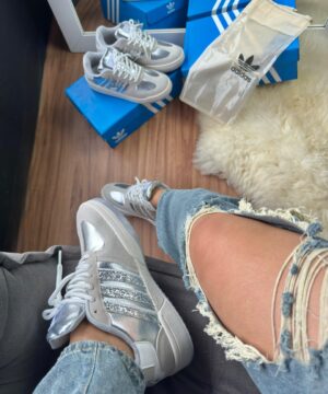 Tenis Adidas Campus Glitter Prata Feminino Premium 3