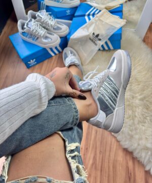Tenis Adidas Campus Glitter Prata Feminino Premium 7