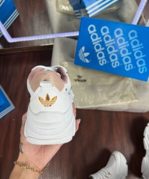 Tenis Adidas Plataforma Stass Branco Rosa cobre Feminino Premium 1