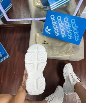 Tenis Adidas Plataforma Stass Branco Rosa cobre Feminino Premium 3