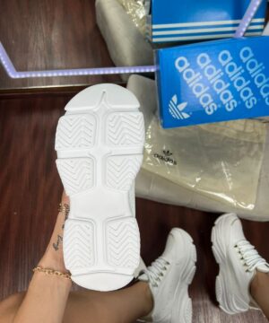 Tenis Adidas Plataforma Strass Branco Ouro Feminino Premium 1