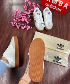 Tenis Adidas Samba Branco Perolado Feminino Premium 5