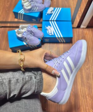 Tenis Adidas Samba Sintetico Lilas Branco Feminino 5