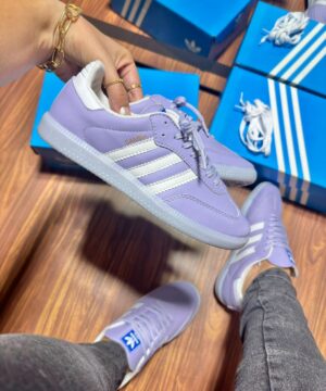 Tenis Adidas Samba Sintetico Lilas Branco Feminino 7