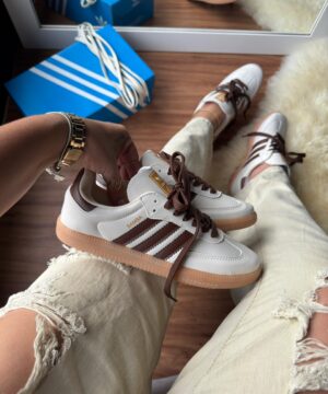 Tenis Adidas Samba Sintetico Off White Cafe Feminino 5