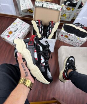 Tênis Dolce Gabana Day Master Preto Vermelho Masculino Premium