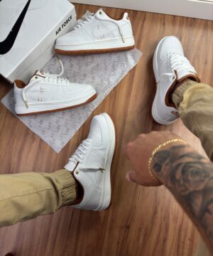 Tenis Nike Air Force Branco Latex Masculino Premium 1