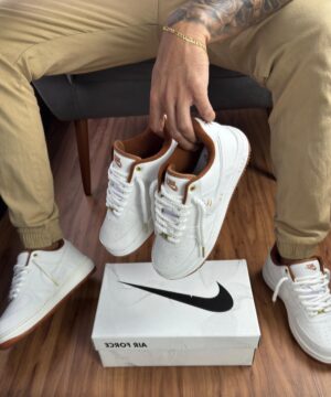 Tenis Nike Air Force Branco Latex Masculino Premium 4