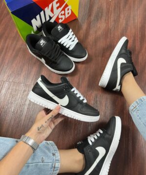 Tenis Nike Dunk SB Preto Branco Feminino Premium 1