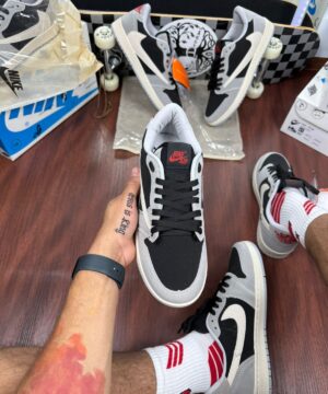 Tenis Nike Travis Scott Preto Cinza gelo Masculino Premium 2