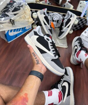 Tênis Nike Travis Scott Preto Cinza gelo Masculino Premium