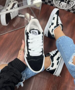 Tenis Vans Knu Xadrez Preto Branco Feminino Premium 1