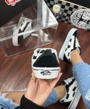 Tenis Vans Knu Xadrez Preto Branco Feminino Premium 2